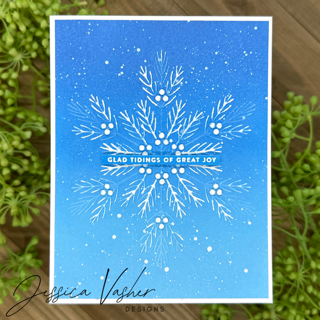 Simon Says Stamp Embossing Folder Pine Needle Snowflake sf538 DieCember Holiday Card