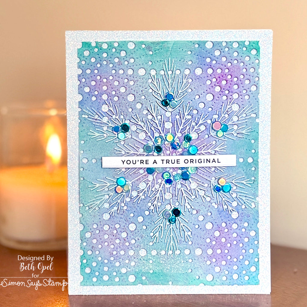 Simon Says Stamp Embossing Folder Pine Needle Snowflake sf538 DieCember Winter Card