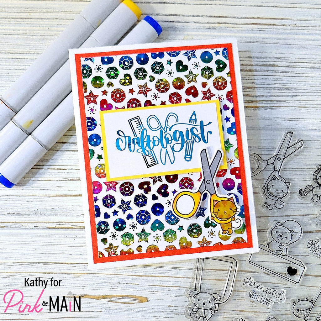 Pink and Main Crafty Pals Clear Stamps pm0654 kitty