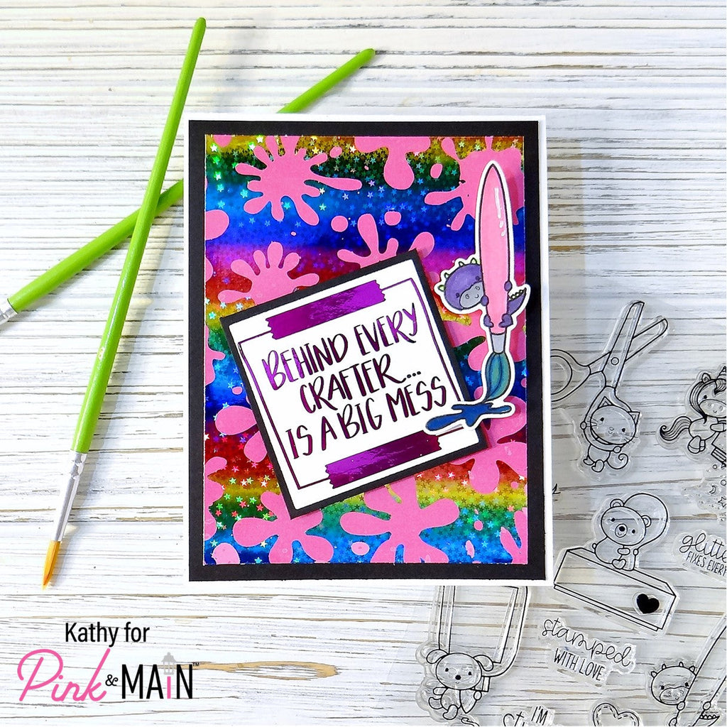 Pink and Main Crafty Pals Clear Stamps pm0654 dragon