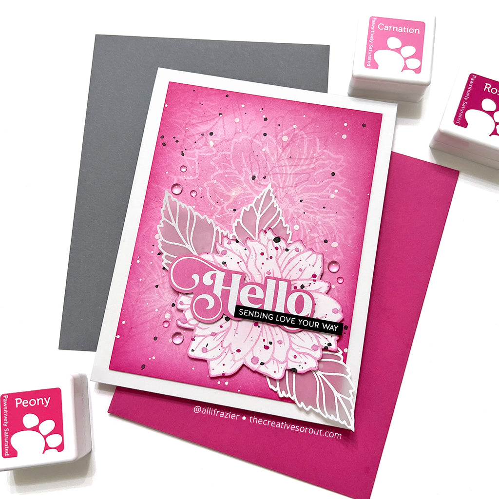 Simon Says Stamp Pawsitively Saturated Ink Cubes Pink Blooms ssc601 Dear Friend Hello Card | color-code:ALT03