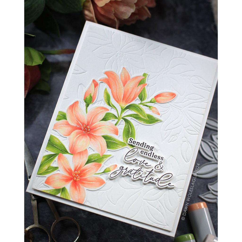 Pinkfresh Studio Delighted For You Press Plate 243824 Floral Gratitude Card | color-code:ALT01