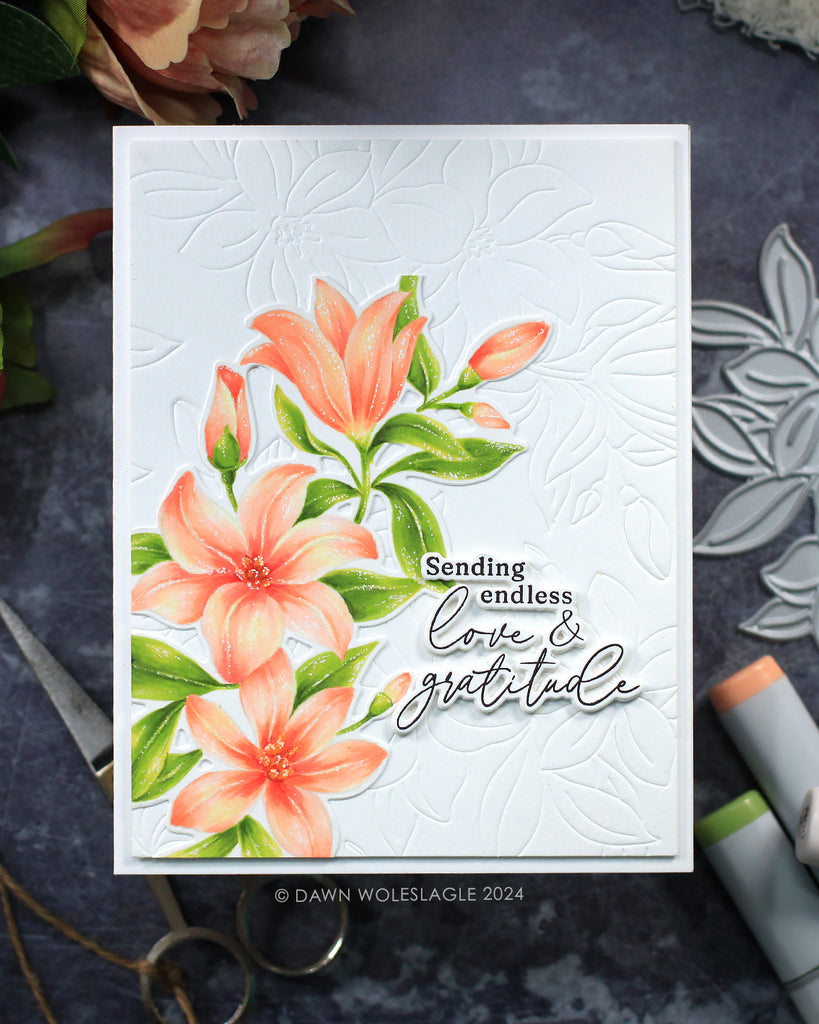 Pinkfresh Studio Delighted For You Clear Stamps 253524 Floral Gratitude Card | color-code:ALT01