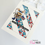 Pink ad Main Patriotic Stars Confetti pme191 shaker card