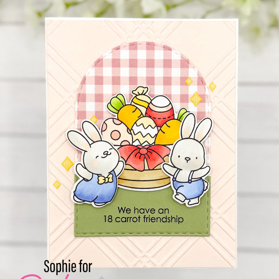Pink and Main 18 Carrot Friendship Clear Stamp and Die Set bunny friendship