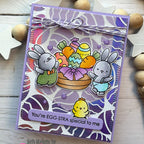 Pink and Main 18 Carrot Friendship Clear Stamps pm0845 easter egg background