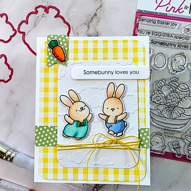 Pink and Main 18 Carrot Friendship Dies pnm827 clouds and plaid