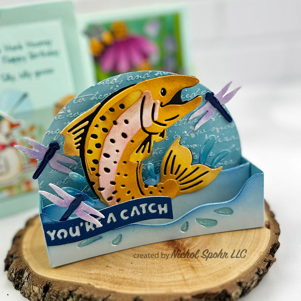 Pink and Main A Catch Pop Up Card Dies pnm873 water splash