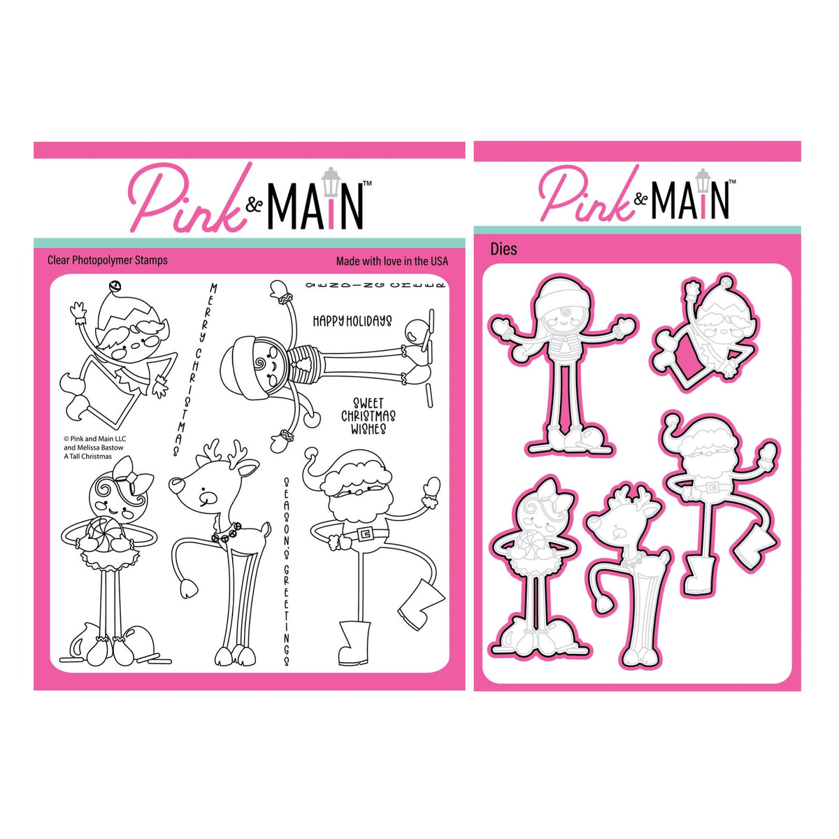 Pink and Main A Tall Christmas Clear Stamp and Die Set