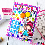 Pink and Main All About You Clear Stamps PM0607 balloons