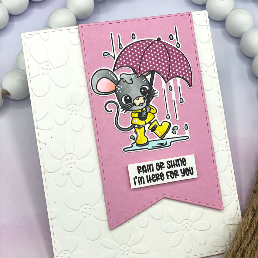 Pink and Main April Mouse Clear Stamps pm0777 flowers