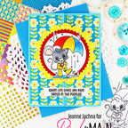 Pink and Main April Mouse Clear Stamps pm0777 umbrella