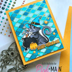 Pink and Main Arygle Foilables Sheets and Layering Stencils Set best witches cat card