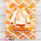 Pink and Main Arygle Foilables Sheets and Layering Stencils Set golden friends card