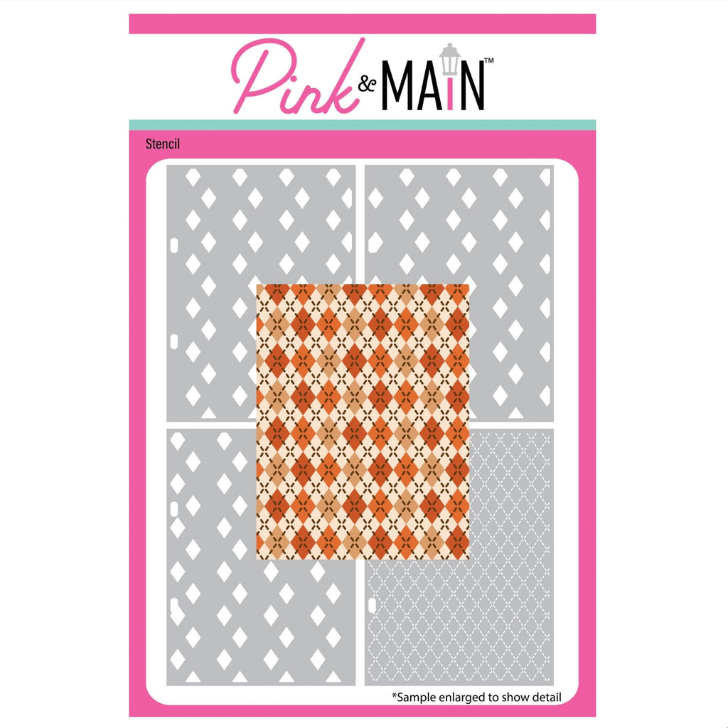 Pink and Main Arygle Foilables Sheets and Layering Stencils Set product image 1