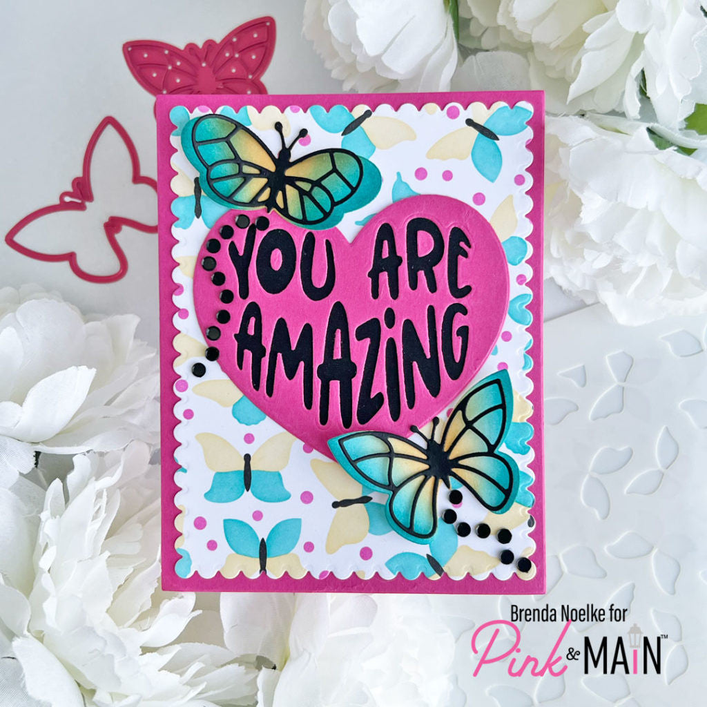 Pink and Main Asphalt Premium Black Ink Pad pmink45 butterflies