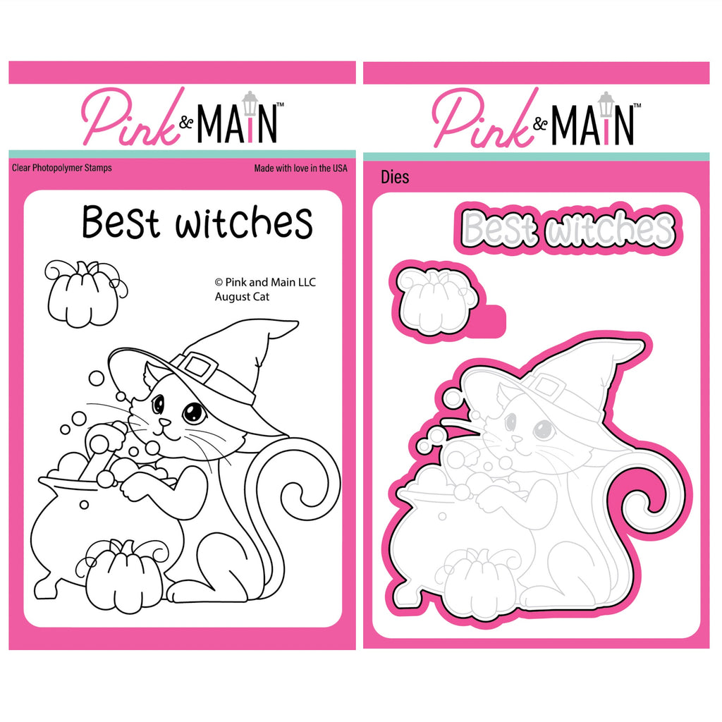 Pink and Main August Cat Clear Stamp and Die Set