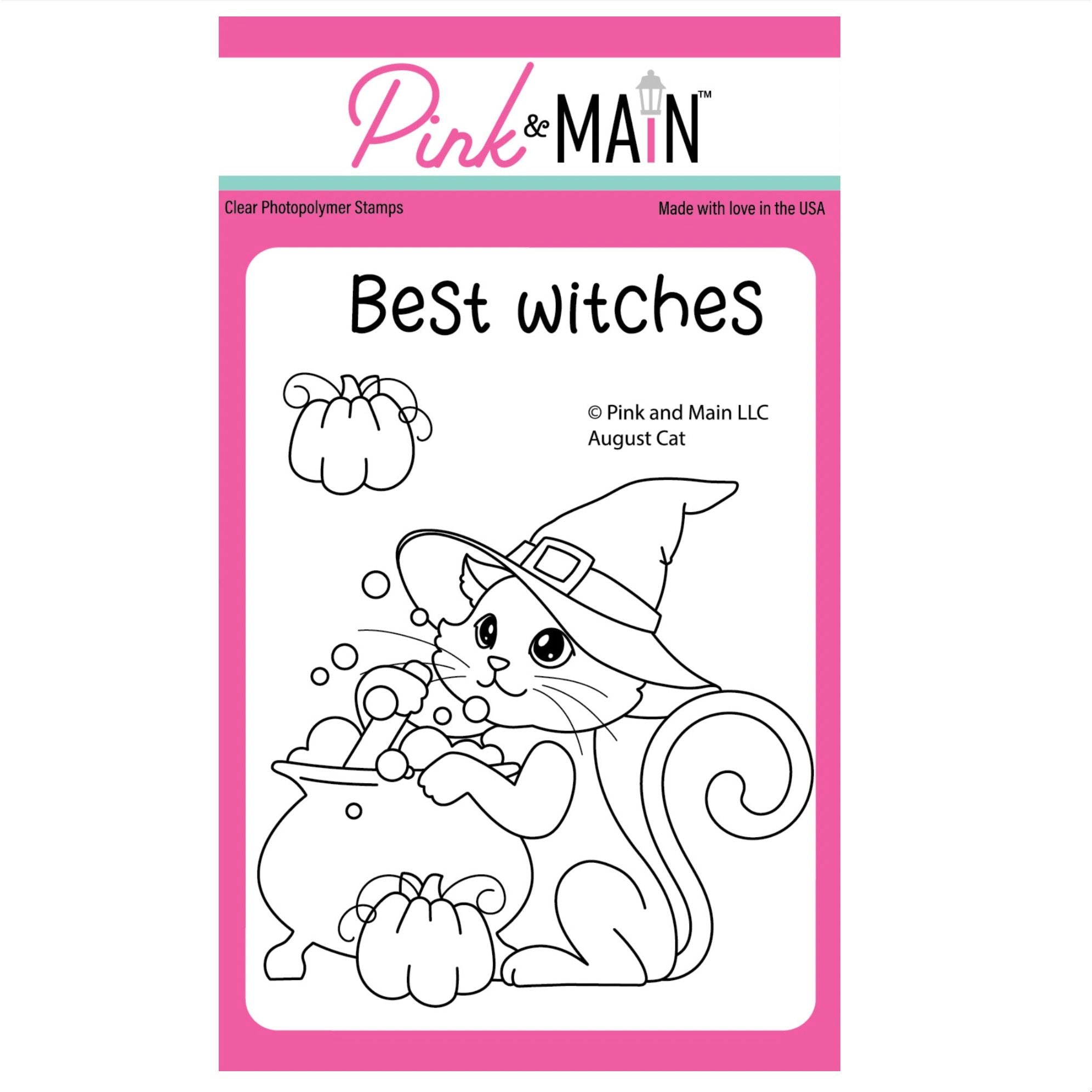 Pink and Main August Cat Clear Stamps pm0895