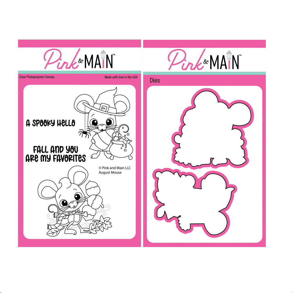 Pink and Main August Mouse Clear Stamp and Die Set