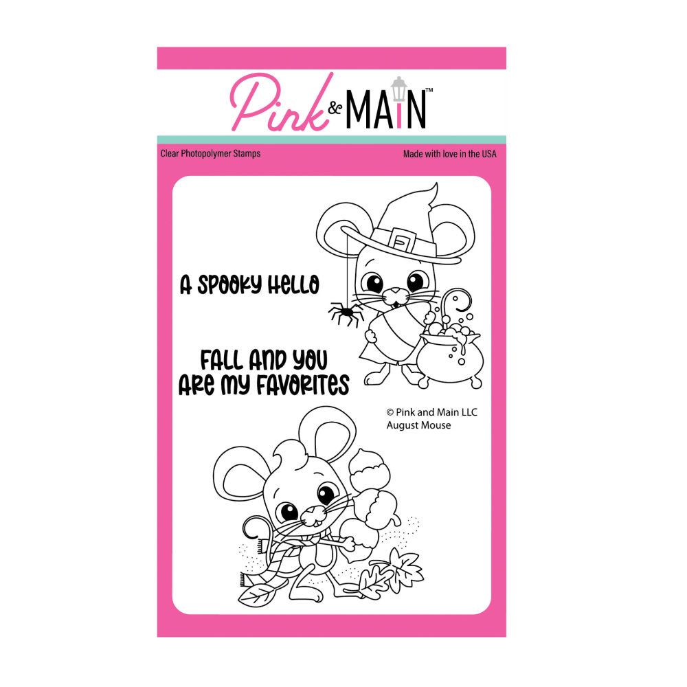Pink and Main August Mouse Clear Stamp and Die Set image 1