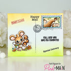 Pink and Main August Mouse Dies pnm776 postcard