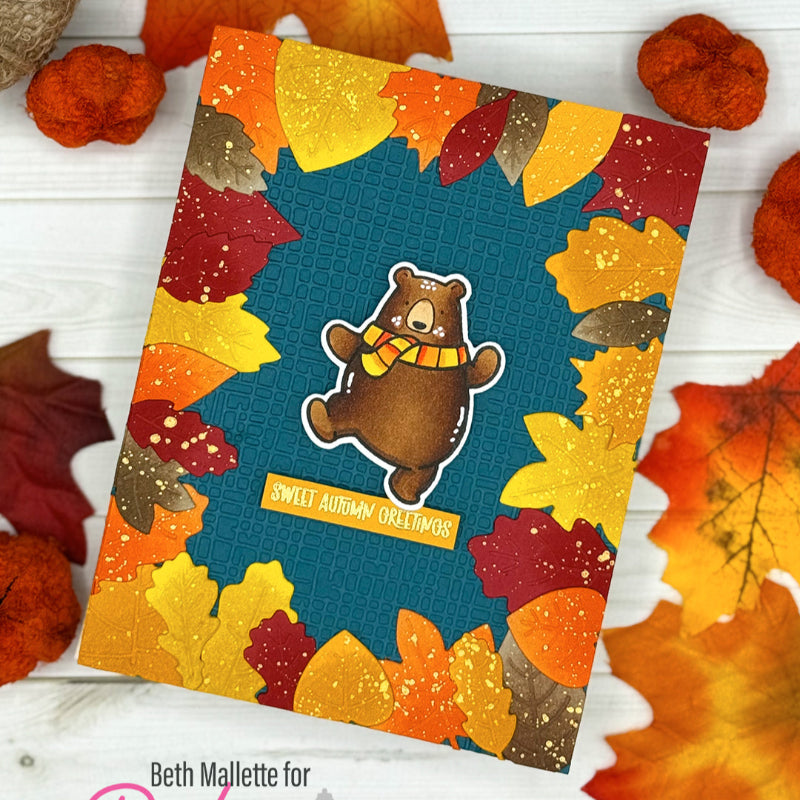 Pink and Main Autumn Bear Clear Stamps pm0813 autumn