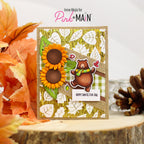Pink and Main Autumn Bear Clear Stamps pm0813 sunflowers