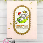 Pink and Main Autumn Dream Paint and Splatter pme211 golden frame card
