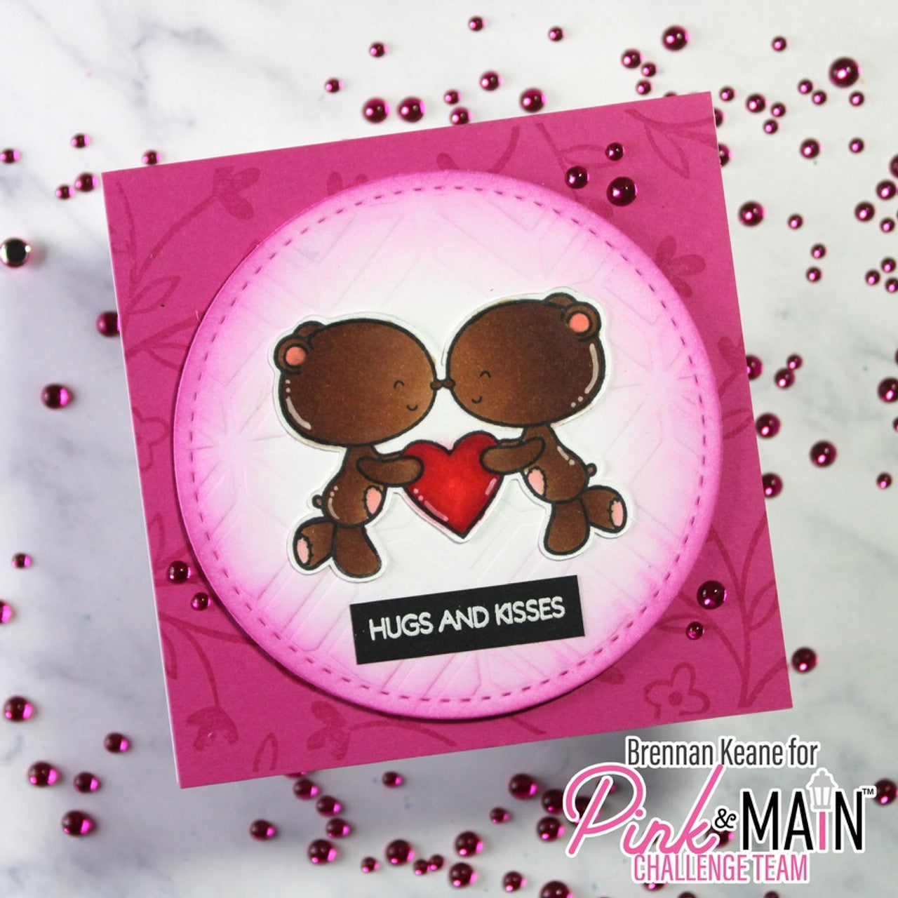 Pink and Main BEAR HUGS Clear Stamps PM0587 kisses