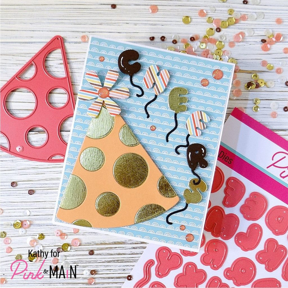 Pink and Main Balloon Alphas Clear Stamps PM0609 cheers