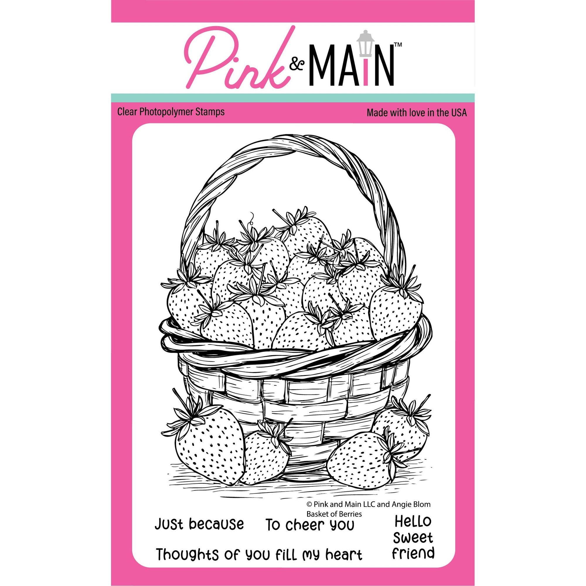 Pink and Main Basket of Berries Clear Stamps pm0792