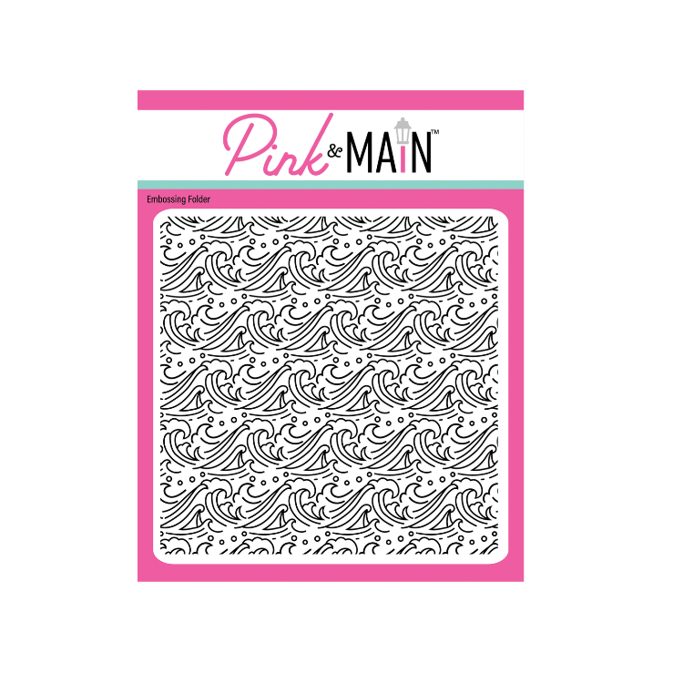 Pink and Main Beach Waves 6x6 inch Embossing Folder pmt100