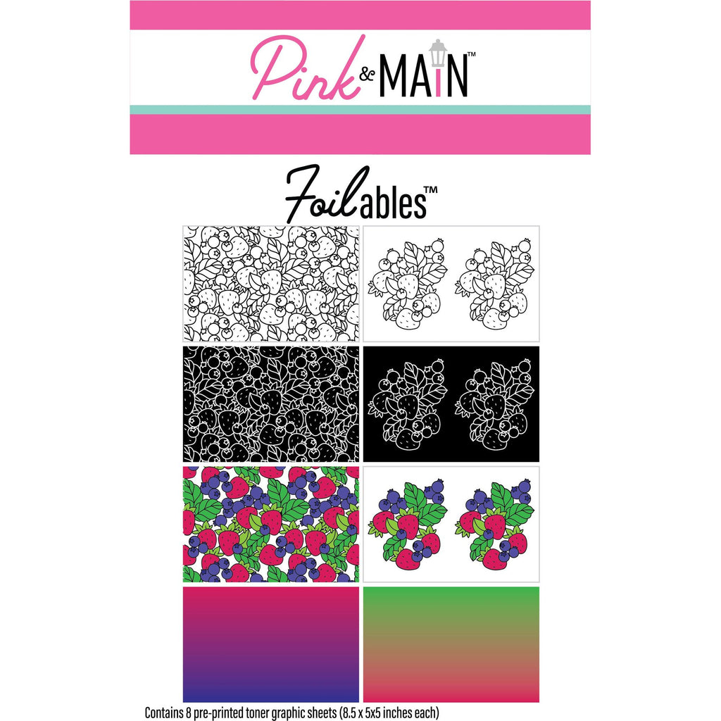 Pink and Main Berries Backgrounds Foilables Sheets pmf322 