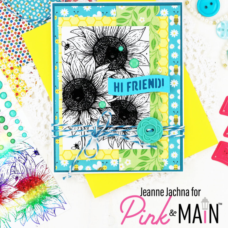 Pink and Main Best Yet To Come Clear Stamps pm0802 hi friend
