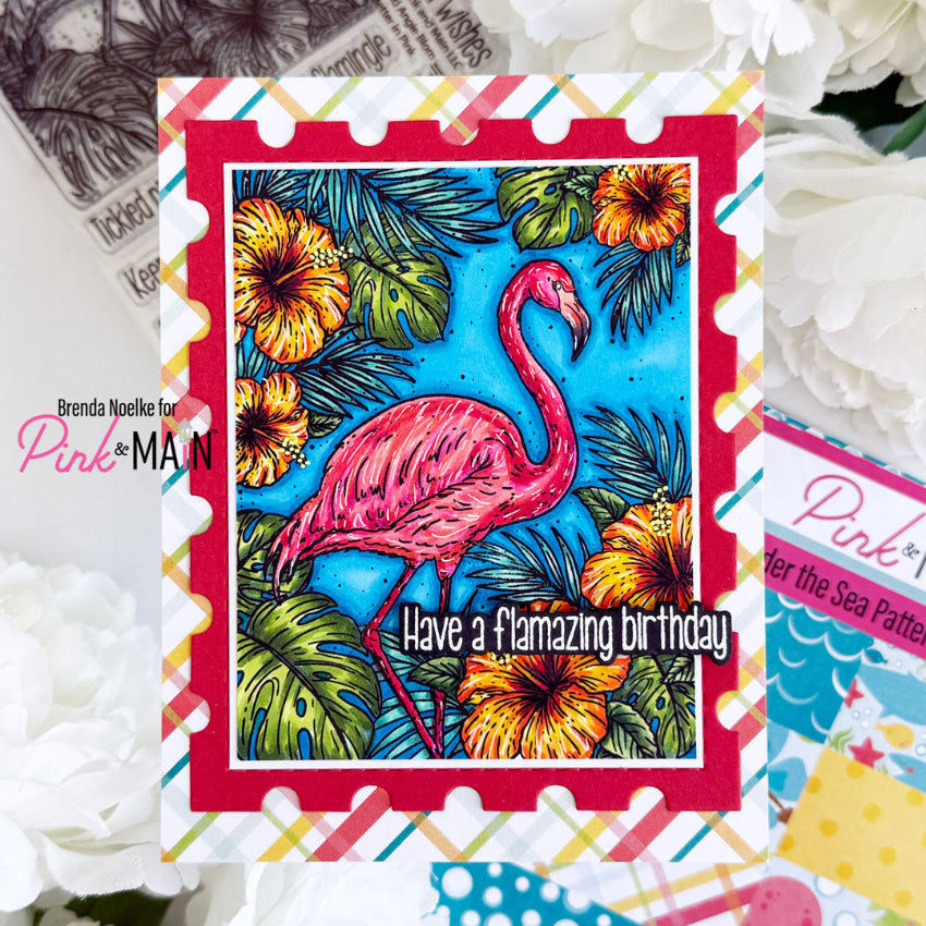 Pink and Main Better in Pink Clear Stamps pm0880 tropical flowers birthday card