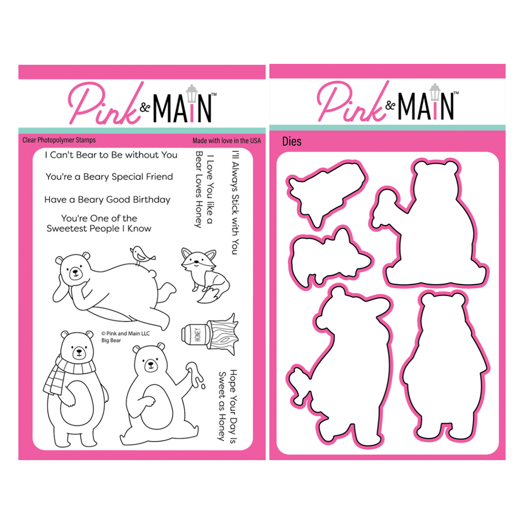 Pink and Main Big Bear Clear Stamp and Die Set