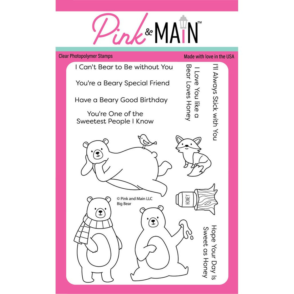 Pink and Main Big Bear Clear Stamp and Die Set image 1