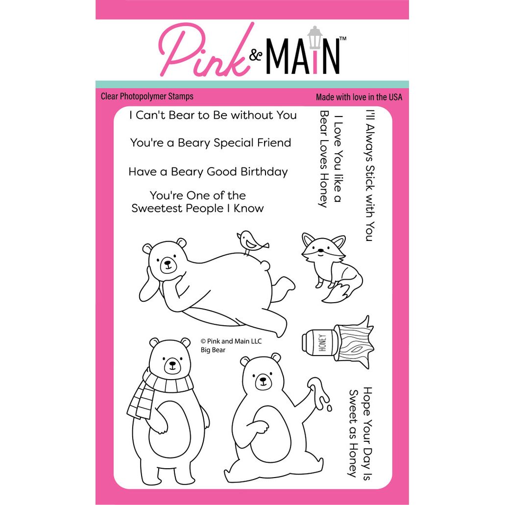 Pink and Main Big Bear Clear Stamp and Die Set image 1