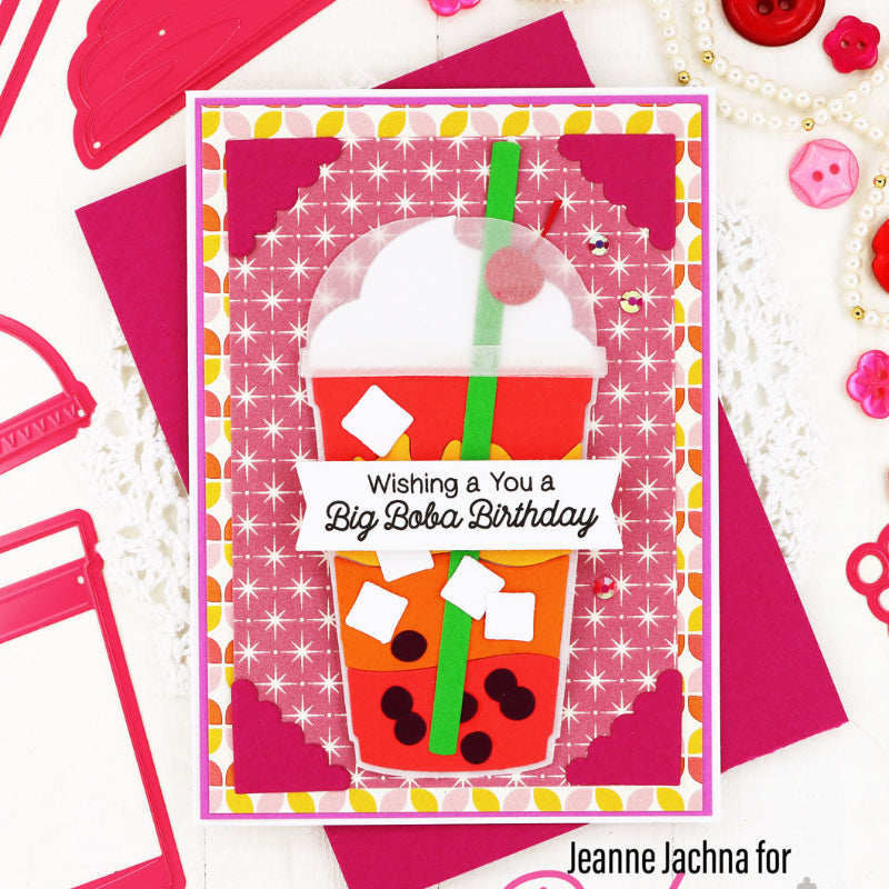 Pink and Main Big Boba Clear Stamps pm0840 pink