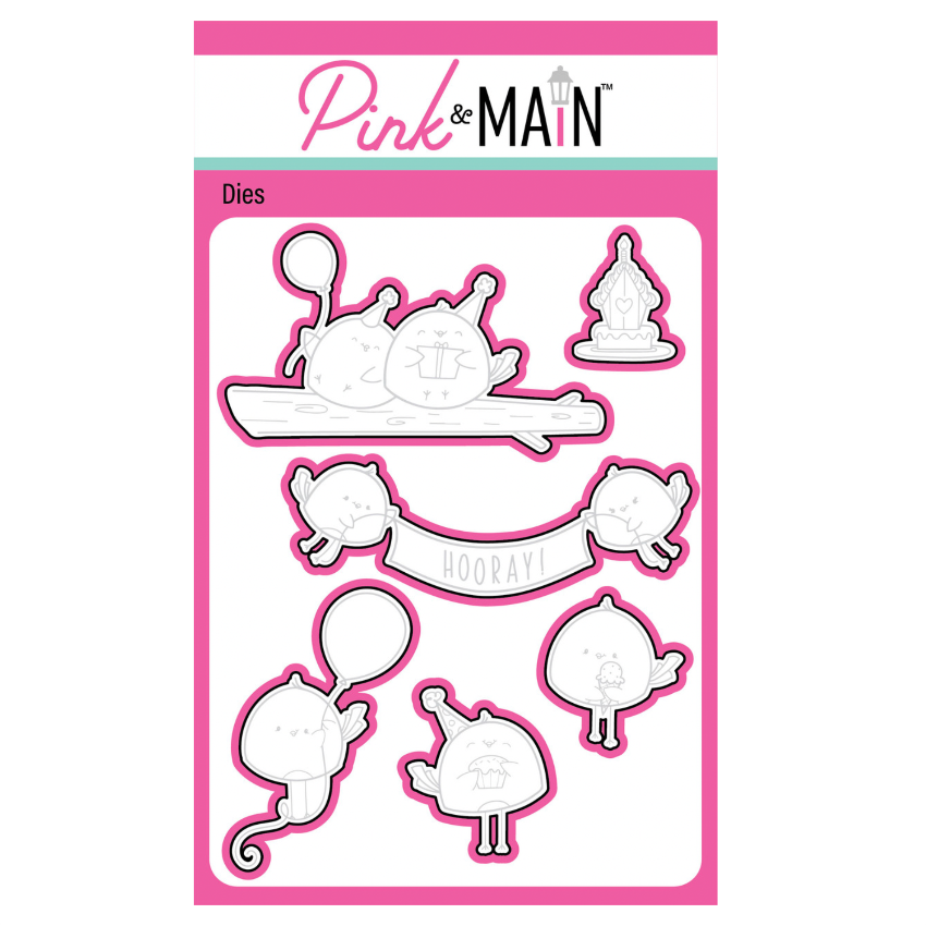 Pink and Main Birthday Birdies Clear Stamp and Die Set cupcake image 2