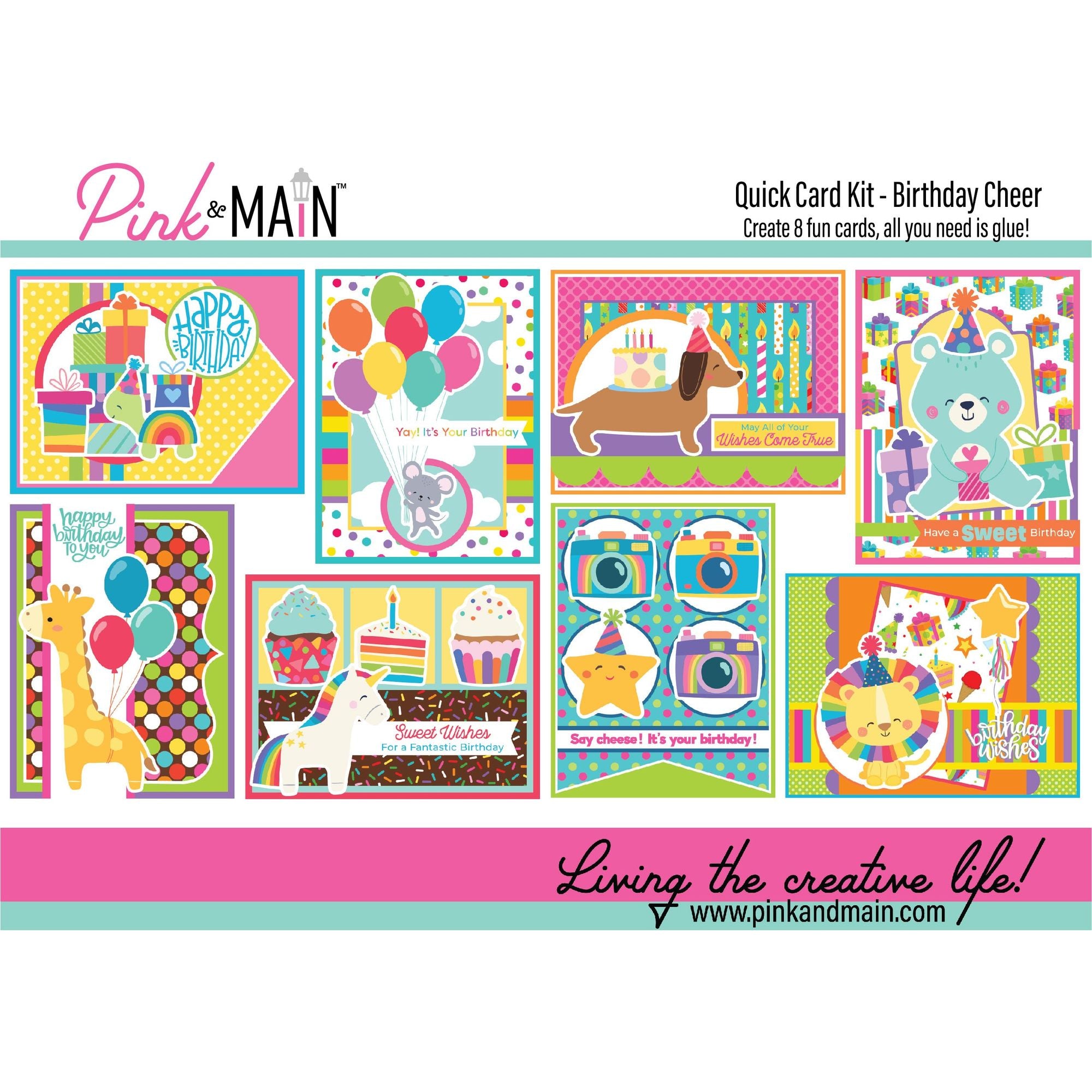 Pink and Main Birthday Cheer Quick Card Kit pmp162
