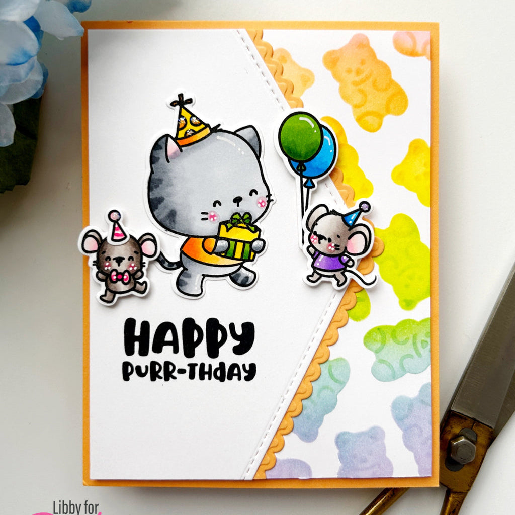 Pink and Main Birthday Friends Clear Stamp and Die Set balloons