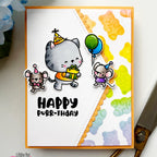 Pink and Main Birthday Friends Clear Stamp and Die Set balloons