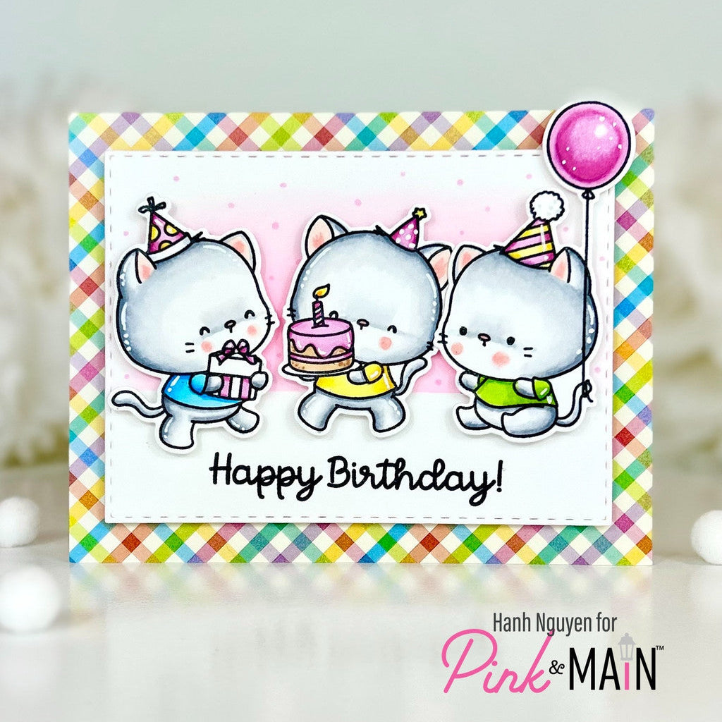 Pink and Main Birthday Friends Clear Stamps pm0860 party hats
