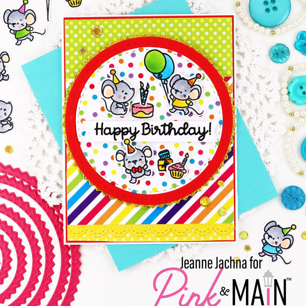 Pink and Main Birthday Friends Dies pnm849 tiny mice