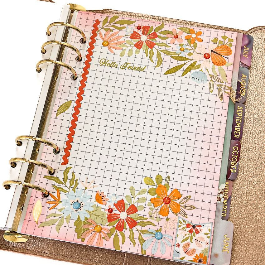 Pink and Main Blooms and Butterflies Rub-ons pmr020 journal