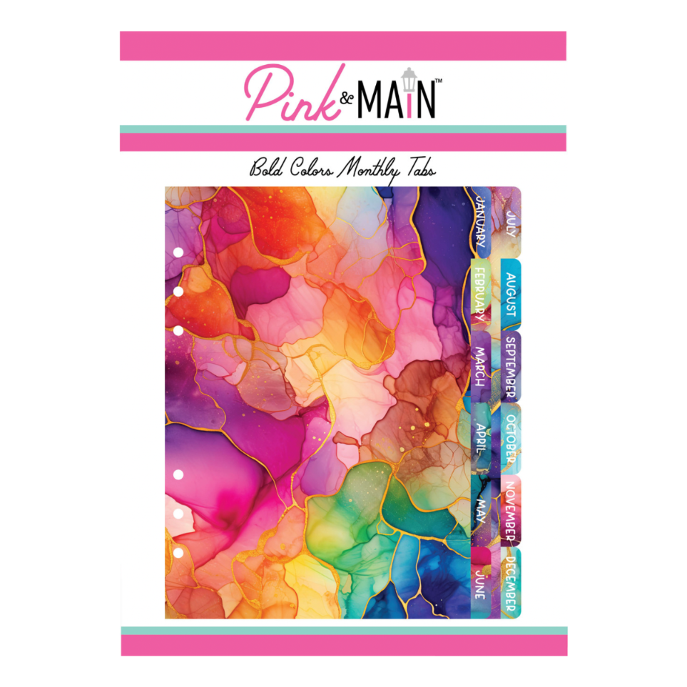 Pink and Main Bold Colors Monthly Tabs pmp149