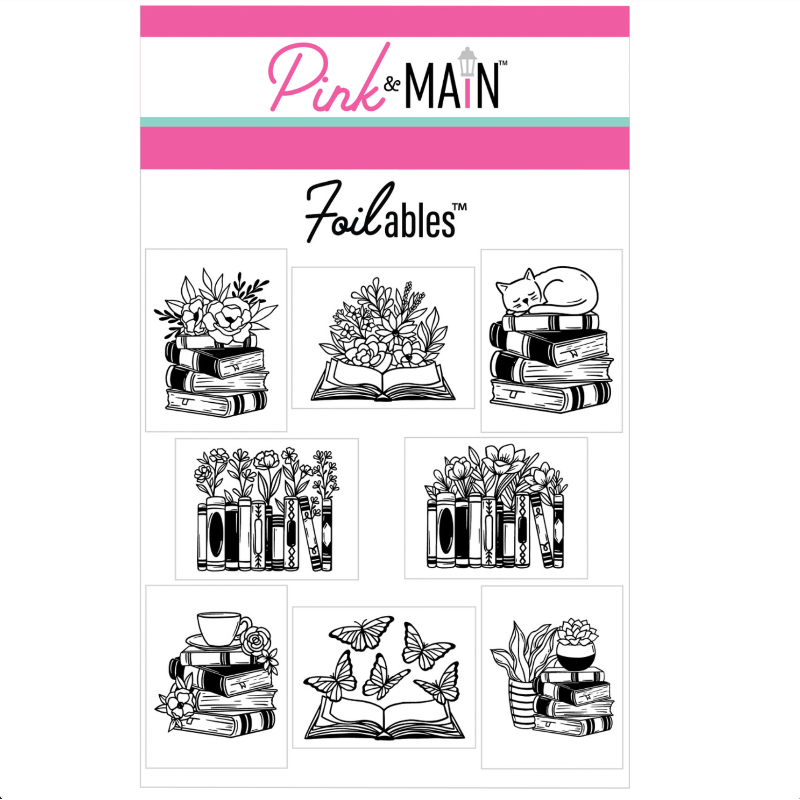 Pink and Main Book Lover Foilables Panels pmf401