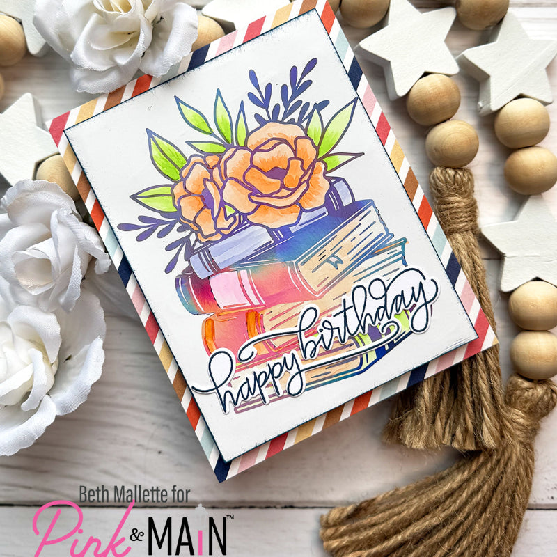 Pink and Main Book Lover Foilables Panels pmf401 happy birthday