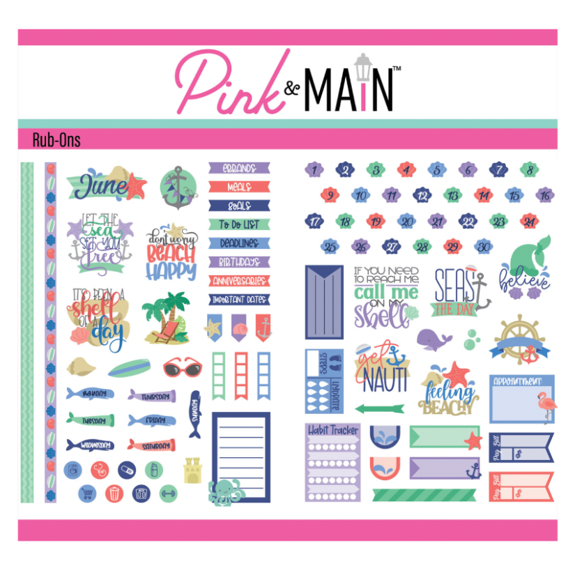 Pink and Main Bright June Rub-ons pmr011